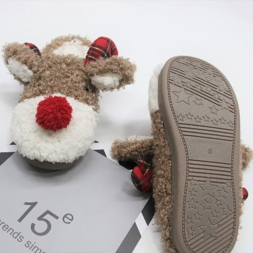 Soft Cozy Reindeer Slippers